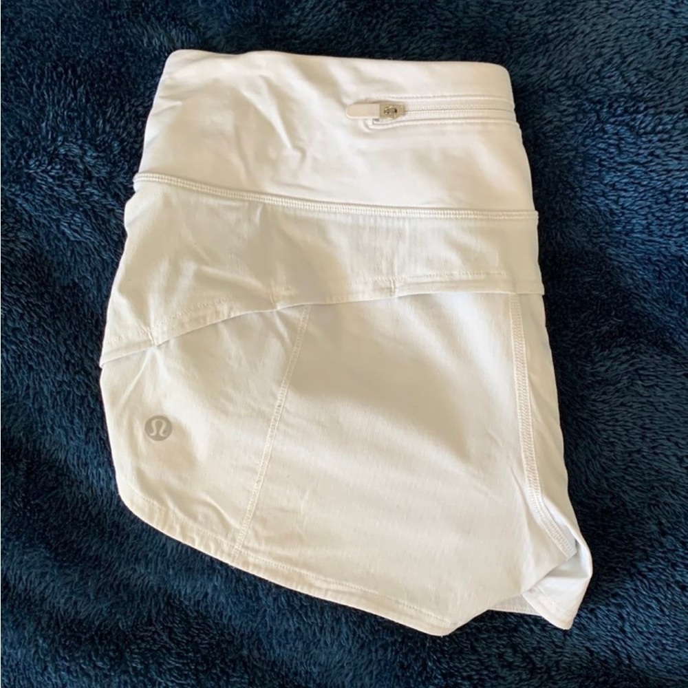 Lululemon White Speed Up Shorts